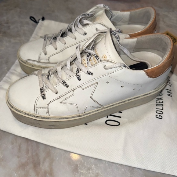 Golden Goose White and Tan Hi Stars - Picture 1 of 5